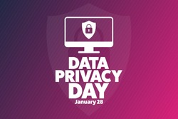 Data Privacy Day. January 28. Holiday concept. Template for background, banner, card, poster with text inscription. Vector EPS10 illustration