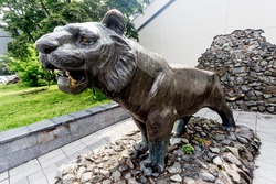 Bronze tiger sculpture