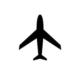 Plane vector icon, airport and airplane pictogram symbol