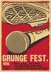 Grunge Festivl Gig Poster Flyer Template