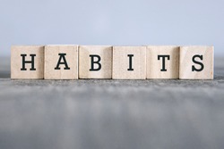 HABITS word made with building blocks