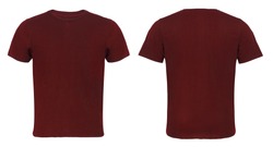 Red, Maroon Blank  T-shirt Front and Back