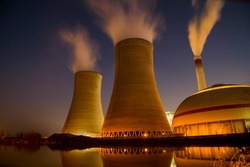 Thermal power plant at work