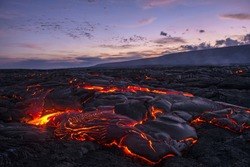hawaiian lava sunset