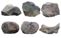 Set of stones isolated on white background.ten of stones isolated on white background.collection of stones isolated on white background.