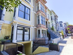 Colorful San Francisco Victorian homes in the Mission District.