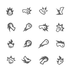 Simple Set of Fight Related Vector Icons for Your Design.