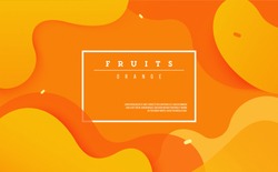 Dynamic style banner design from fruit concept. Orange elements with fluid gradient. Creative illustration for poster, web, landing, page, cover, ad, greeting, card, promotion.