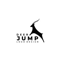 Jumping deer logo template vector illustration
