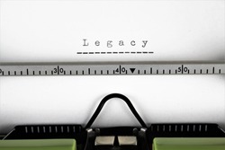 An image of a typewriter with a legacy