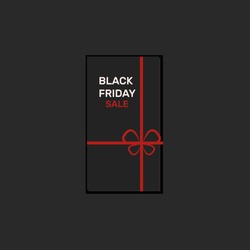 Black Friday sale card on black background-Vector illustration