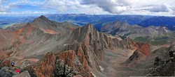 Panorama of Colorado 14er, Wilson Peak and the San Juan Range, Rocky Mountains, Colorado