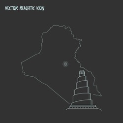 Iraq icon line element. Vector illustration of iraq icon line isolated on clean background for your web mobile app logo design.