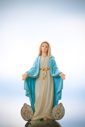 Our Lady of miraculous medal Catholic religious Virgin Mary statue