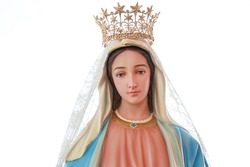 Virgin Mary wearing crown catholic religious Statue