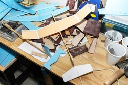 Simple cardboard plane model, aeromodelling as a hobby.