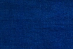 blue linen textile - close up of fashion background