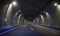 road tunnel, night illuminated