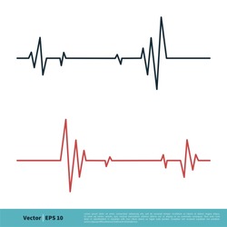 Heartbeat Cardiogram Icon Vector Logo Template Illustration Design. Vector EPS 10.