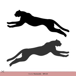 Running Cheetah Silhouette Vector Logo Template Illustration Design. Vector EPS 10.