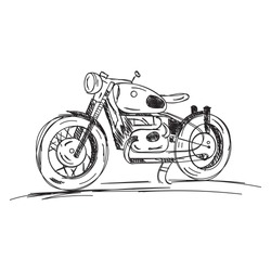 hand drawing motorcycle image. vector motorcycle