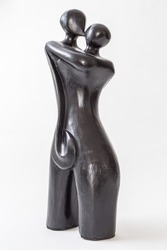 black wooden vase