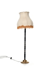 retro floor lamp with a lampshade on a white background isolated