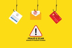 Illustration vector: Fraud and scam online banking, transfer, email and data breach