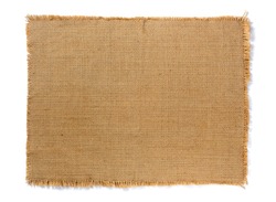 Wicker napkin from burlap isolated on a white background close-up