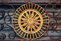 iron gate ornament. decorative metal elements