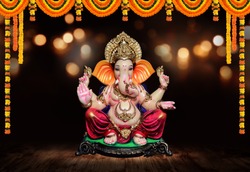 Ganpati, Lord Ganesh with Festival background