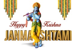 Lord Krishna Indian God Janmashtami festival holiday, Happy Krishna Janmashtami festival of India, Lord Shri Krishna's birth day