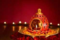 Beautiful diwali diya Background for Indian festival diwali celebration, Diwali lamp