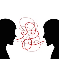 Two men are screaming silhouette vector illustration