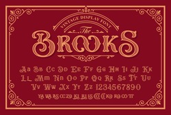 A Vintage Font with upper and lower case, numbers, and special signs as well. It is perfect for logo and packaging design, short phrases, or headlines.