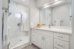 Beautiful white modern bathroom design