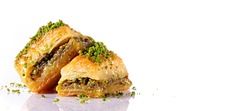 Delicious Turkish dessert with pistachio