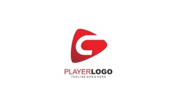 C logo Play for branding company. sign template vector illustration for your brand.