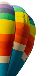Half of a colourful hot-aired balloon isolated on a white background