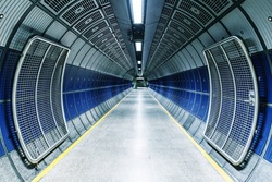 Underground tunnel in the London tube train network