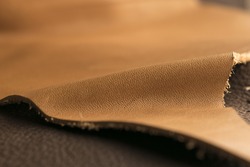 natural vintage light brown leather for fashion design and interior design.