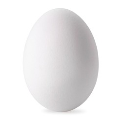 White chicken egg. On a white background, isolated.