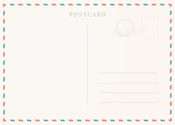 Vintage postcard template. Postal card illustration for design