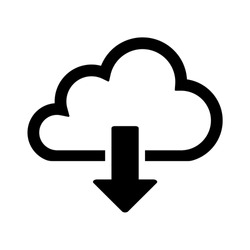cloud download outline isolated vector