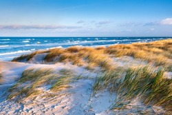 Stormy Baltic Sea, Beach with Coastal Dunes, Darss Peninsula, Germany