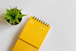 Tear-off calendar for September 2021. A desktop calendar for planning and managing each date