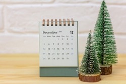 Desktop calendar for December 2021.Calendar for planning for the month