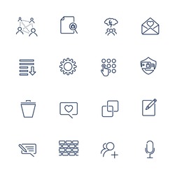 Simple different Ui icons for app, programs and sites. Icon set with editable stroke