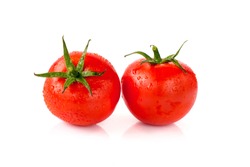 Fresh red tomato isolated on white background