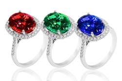 rings and jewlery in gold and silver with diamonds, gemstones emerald sapphire and ruby 